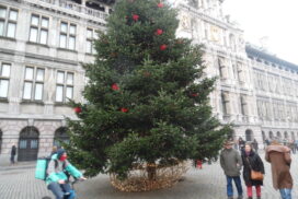 Kerstsfeer voor het Antwerpse stadhuis, december 2016, december 2016.