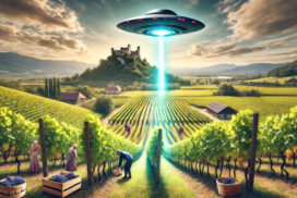 Vliegende schotel - ufo - boven Châteauneuf-du-Pape