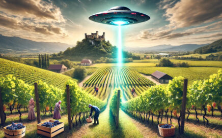 Vliegende schotel - ufo - boven Châteauneuf-du-Pape