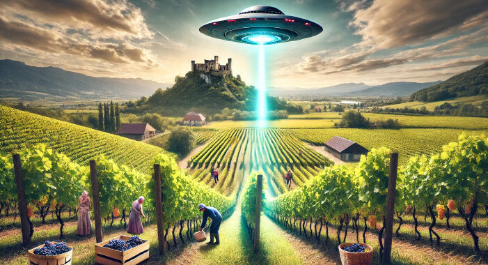 Vliegende schotel - ufo - boven Châteauneuf-du-Pape